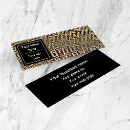 Grekiska Meander Nyckel Squares Mönster Brown Mini Visitkort