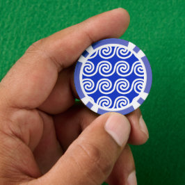 Grekiska Meander Nyckel Vinkara Mönster Blue Poker Marker