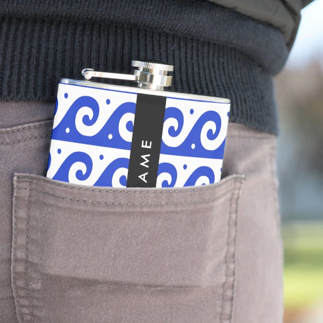 Grekiska Meander Nyckel, Wave Nyckel, Blue, Ditt n Fickplunta (In Situ)