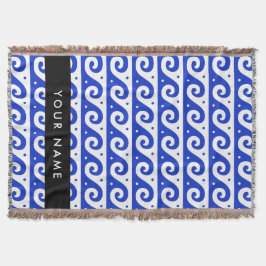 Grekiska Meander Nyckel, Wave Nyckel, Blue, Ditt n Filt