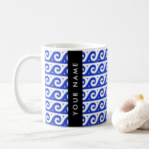 Grekiska Meander Nyckel, Wave Nyckel, Blue, Ditt n Kaffemugg