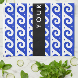 Grekiska Meander Nyckel, Wave Nyckel, Blue, Ditt n Kökshandduk