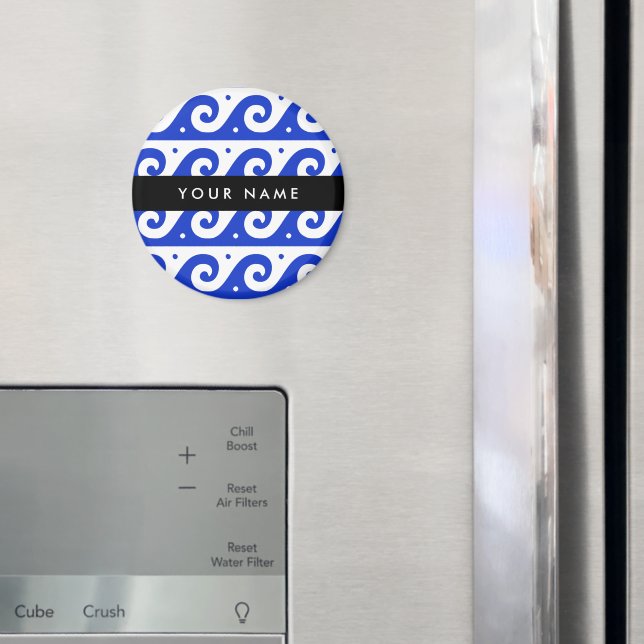 Grekiska Meander Nyckel, Wave Nyckel, Blue, Ditt n Magnet (In Situ (Fridge))