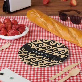 Grekiska Meander Nyckel, Wave Nyckel, Brown, ditt 