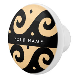 Grekiska Meander Nyckel, Wave Nyckel, Brown, ditt  Knopp