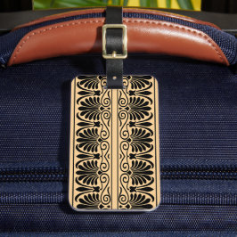 Grekiska Medelhavsområdet Arabesque Mönster Brown Bagagebricka