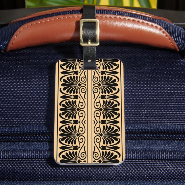 Grekiska Medelhavsområdet Arabesque Mönster Brown Bagagebricka (Framsida Insitu 2)