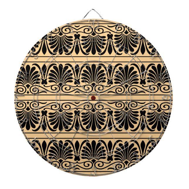 Grekiska Medelhavsområdet Arabesque Mönster Brown Darttavla (Framsidan)