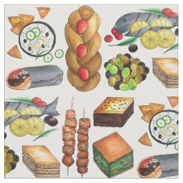 Grekiska Mediterranean Food Gyro Tzatziki Baklava Tyg