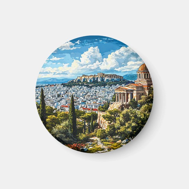 Grekiska minnesmärket i historiska Aten Magnet (Framsidan)