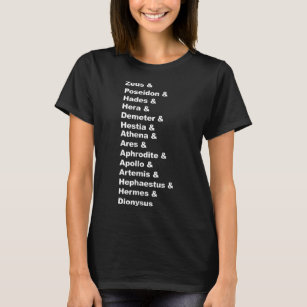 Grekiska Mythology Gods Pantheon List of Demigud N T Shirt