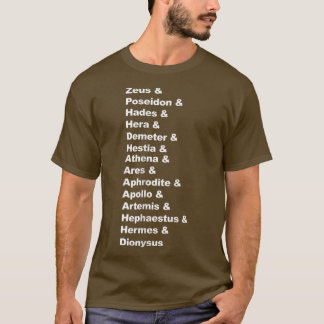 Grekiska Mythology Gods Pantheon List of Demigud N T Shirt