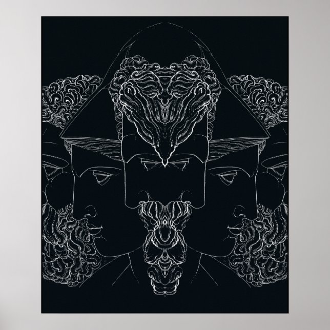 Grekiska Mythology Jupiter Minerva Hercules Poster (Framsidan)