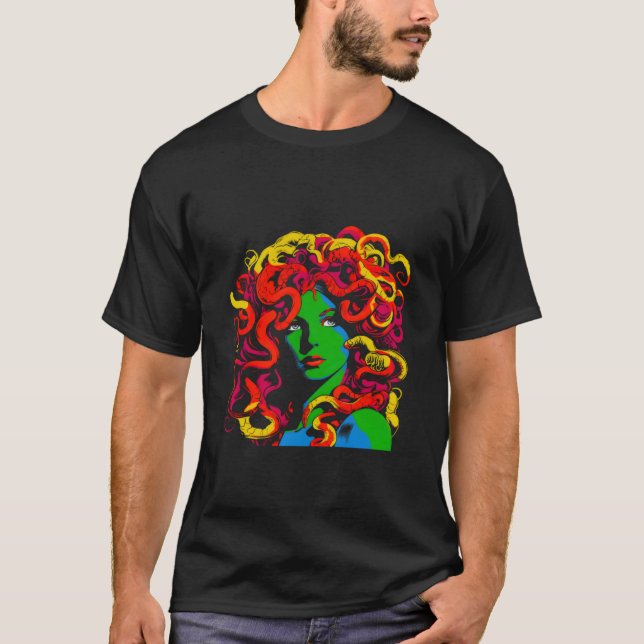 Grekiska Mythology Medusa Pop T Shirt (Framsida)