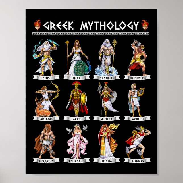 Grekiska mytologiologi Gods Poster (Framsidan)