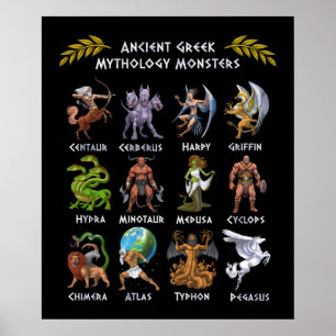 Grekiska mytologmonster poster