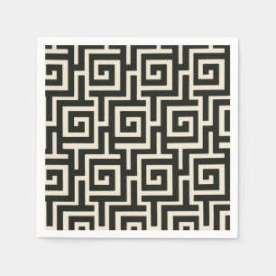 Grekiska Nyckel Black Pappersservett