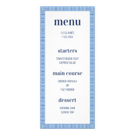 Grekiska Nyckel Bröllop Menu Reklamkort