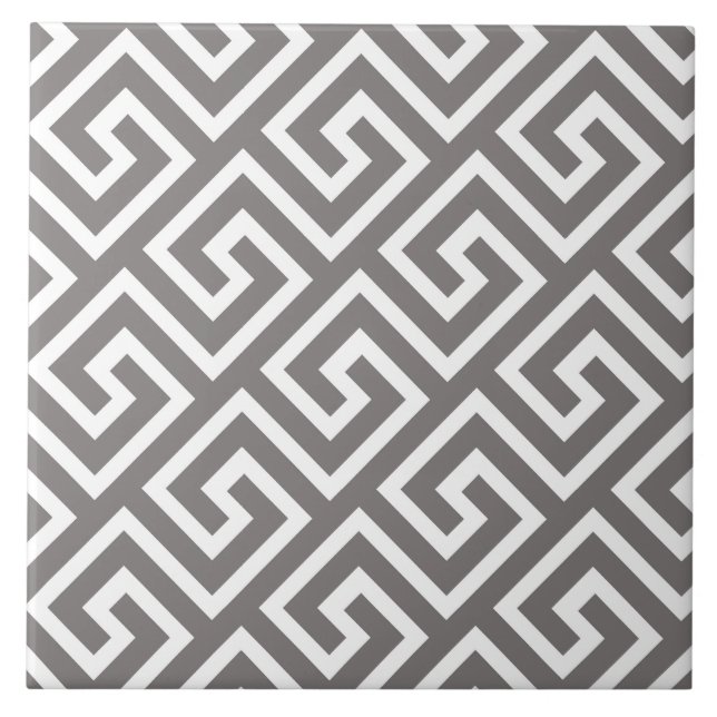 Grekiska Nyckel Classic Square Swirl Mönster Kakelplatta (Framsidan)
