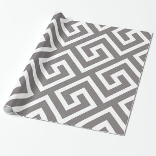 Grekiska Nyckel Classic Square Swirl Mönster Presentpapper