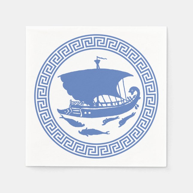 Grekiska Nyckel Design Pappersservett (Framsidan)