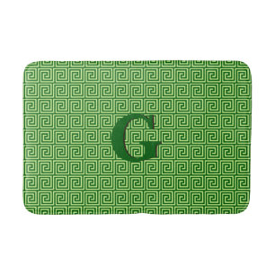 Grekiska Nyckel, emerald grönt och kalk Badrumsmatta
