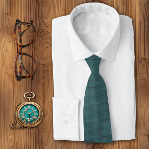 Grekiska Nyckel Geometric Teal Slips