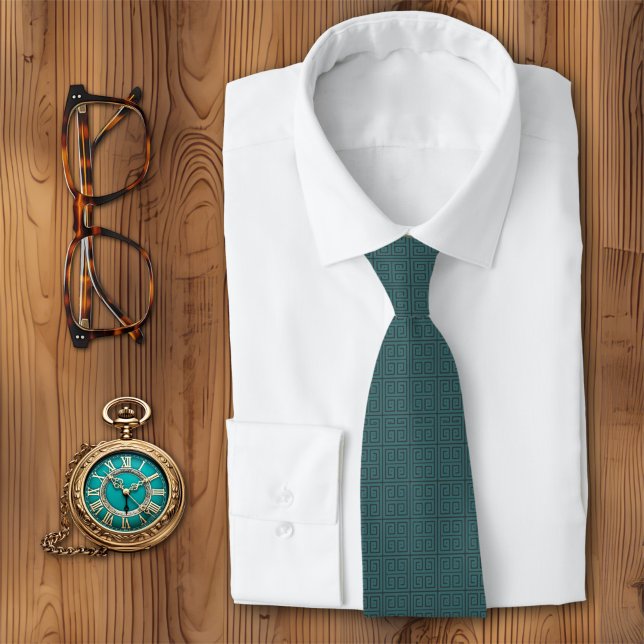 Grekiska Nyckel Geometric Teal Slips (Skapare uppladdad)