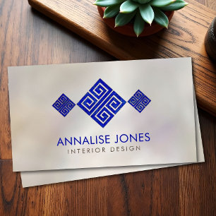 Grekiska Nyckel - Grekiska meander - Lapis Lazuli  Visitkort