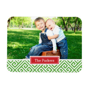 Grekiska Nyckel Helgdag Monogram Photo Magnet