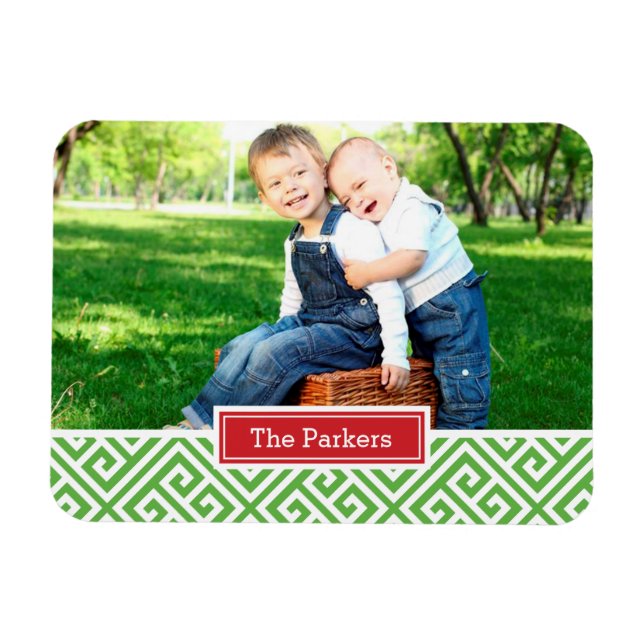 Grekiska Nyckel Helgdag Monogram Photo Magnet (Horisontell)