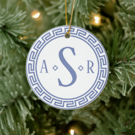 Grekiska Nyckel Monogram julprydnad Julgransprydnad Keramik