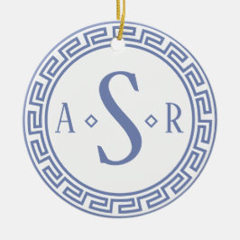 Grekiska Nyckel Monogram julprydnad Julgransprydnad Keramik