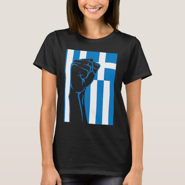 Grekiska Nyckel-Pridet OPA Hellas Grekland Flagga T Shirt (Framsida)