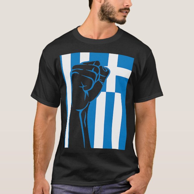 Grekiska Nyckel-Pridet OPA Hellas Grekland Flagga T Shirt (Framsida)
