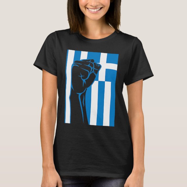 Grekiska Nyckel-Pridet OPA Hellas Grekland Flagga T Shirt (Framsida)