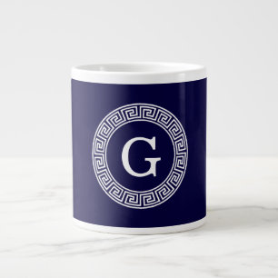 Grekiska Nyckel Rnd Ram, första Monogram Jumbo Mugg