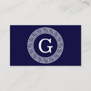 Grekiska Nyckel Rnd Ram, första Monogram Visitkort