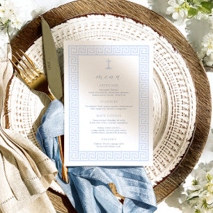 Grekiska Nyckel White Blue Baptism Meny
