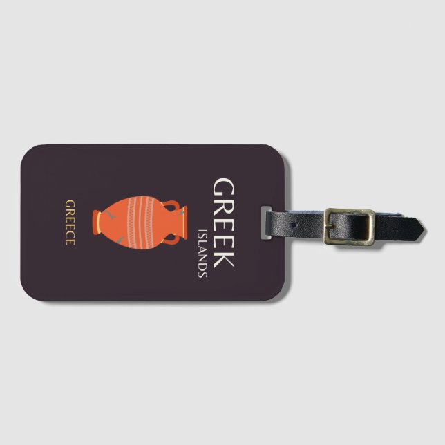 Grekiska öarna, Grekland, resor, Preppy Bagagebricka (Framsida horisontal)