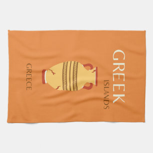 Grekiska öarna, Grekland, resor, vallmo, Orange Kökshandduk