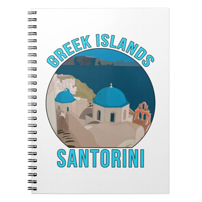 Grekiska öarna Santorini Anteckningsbok (Framsidan)