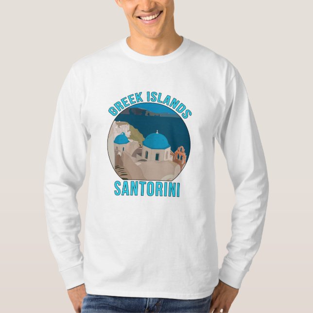 Grekiska öarna Santorini T Shirt (Framsida)