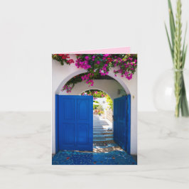 Grekiska och turkiska Stil Blue Door Kort