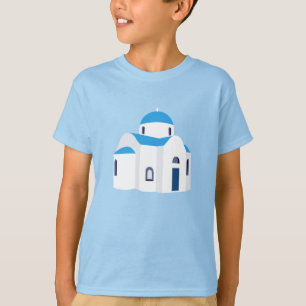 Grekiska ön Grekland Blue Dome Church T Shirt