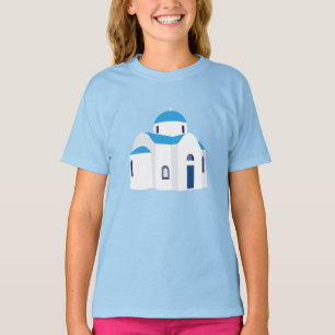 Grekiska ön Grekland Blue Dome Church T Shirt
