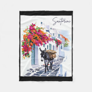 Grekiska ön Santorini Donkey på grekiska (traditio Fleecefilt