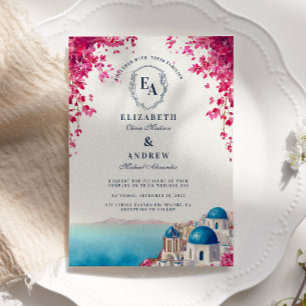 Grekiska ön Sunset Romantik Bröllop Inbjudningar