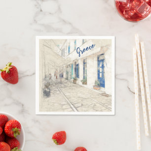 Grekiska ön Trasa Napkins - Spetses Traditional Pappersservett