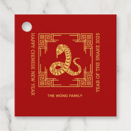 Grekiska ornament Ram Golden Snake Red Gåvor Etiketter